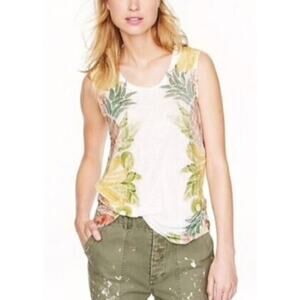 J.Crew Collector Tees Tropical Fruit Salad Soft Jersey Knit Sleeveless Top Sz S